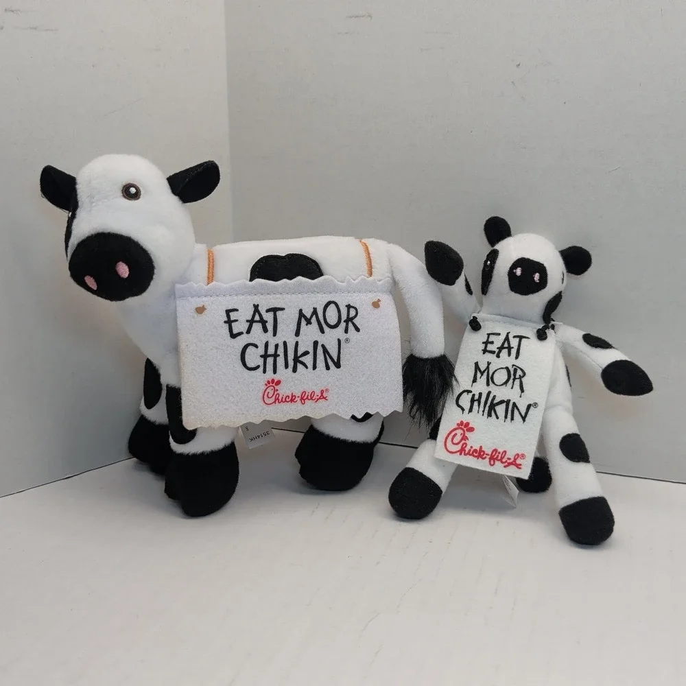 Chick-fil-A Eat Mor Chikin Plush Cow Set Mascot Advertising 2009 2025 2pc